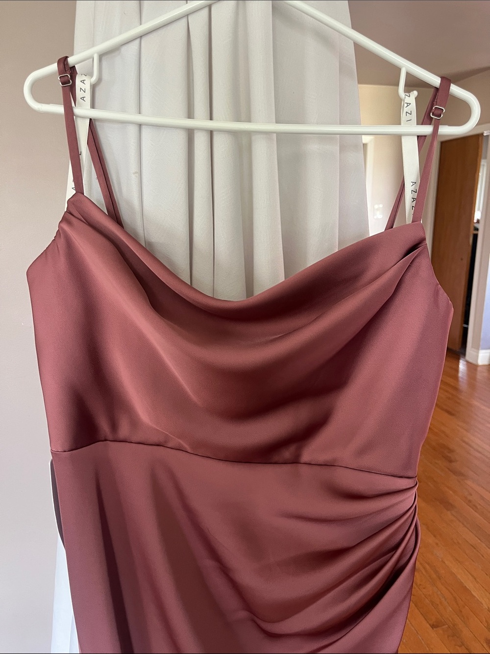 Satin Strappy Backless Dress in Amethyst